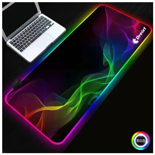 Mousepad Gamer DREIZT RGB Multicolor Diseño DESTELLOS XL 80cm x 30cm