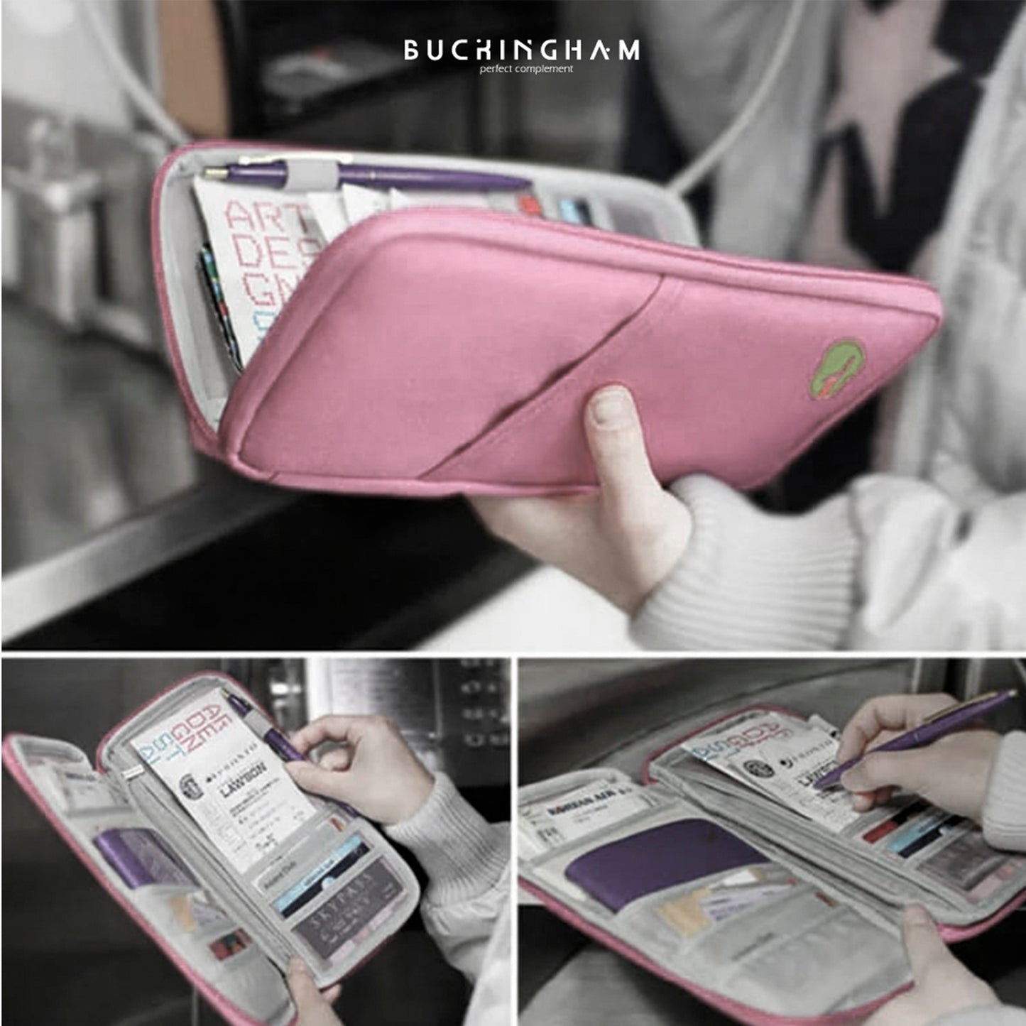Billetera Tarjetera Pasaporte y Documentos MDA290020 Rosado