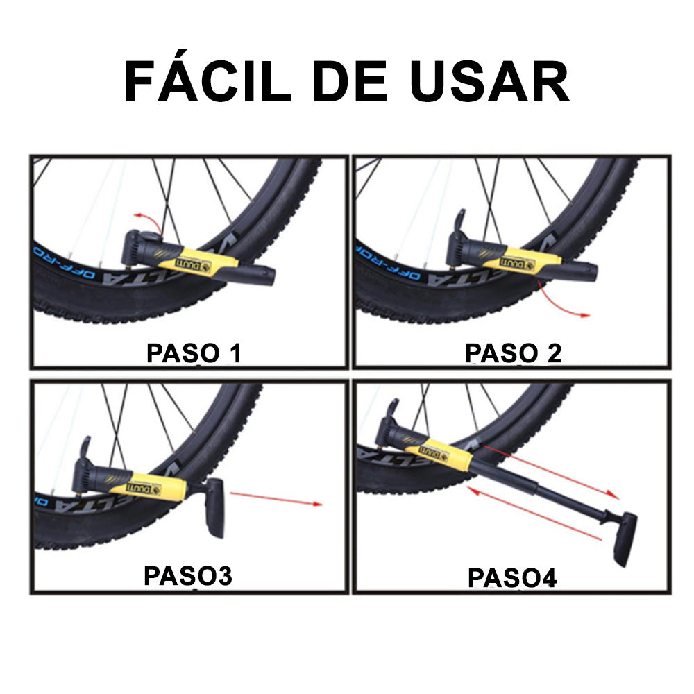 Inflador Bicicleta Pelota Portátil Negro
