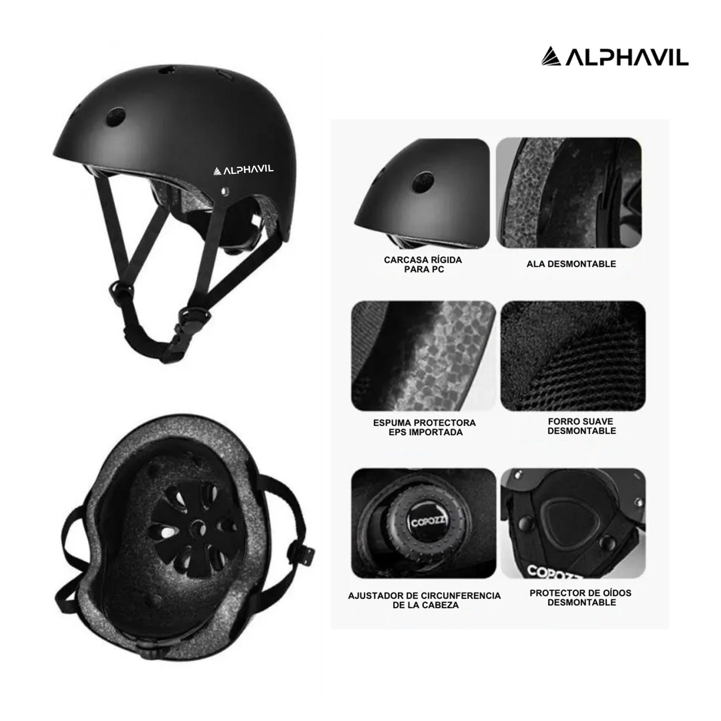 Casco para Bicicleta Road X1 Alphavil ADB200013 Negro