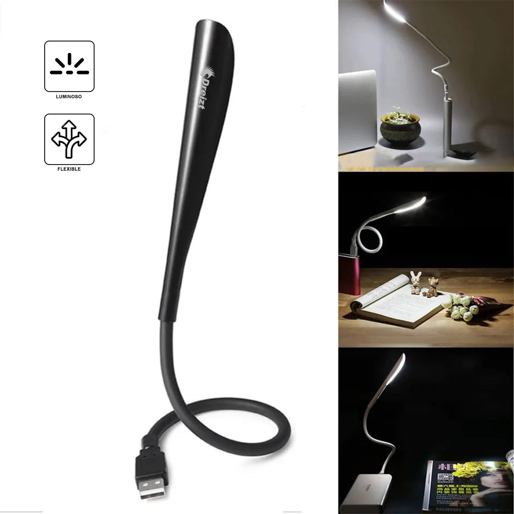 Lámpara de Lectura USB LED Flexible para Laptop Dreizt Negro ADC210025