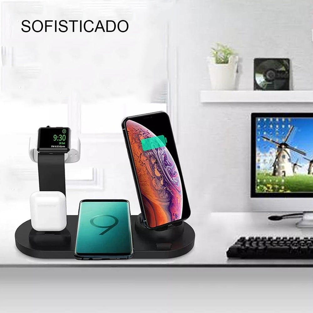 Estación De Carga Inalámbrica Iphone Android Airpods Micro Usb Tipo C –  E-Bestprice