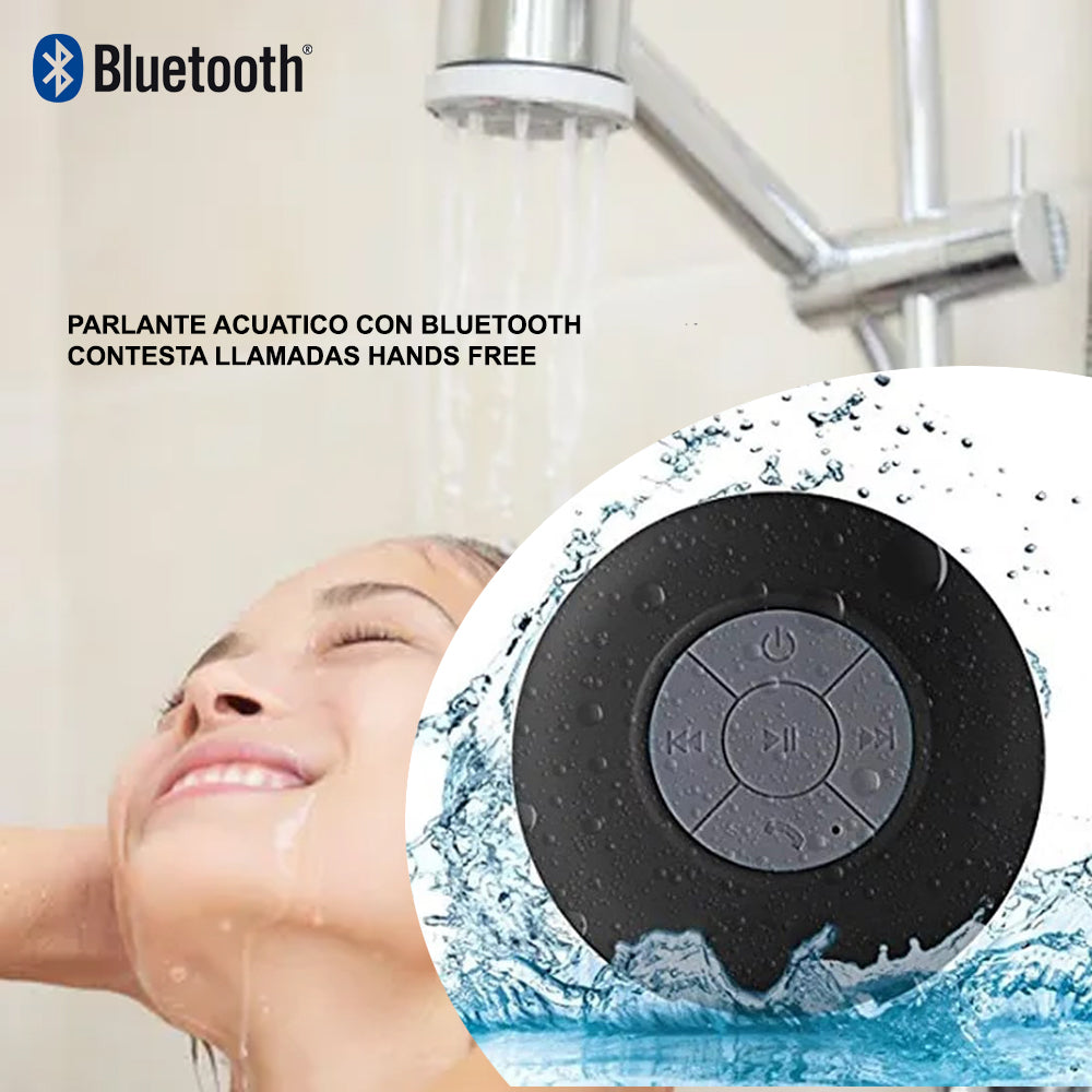 Parlante Acuático con Bluetooth Contesta Llamadas Hands Free Negro