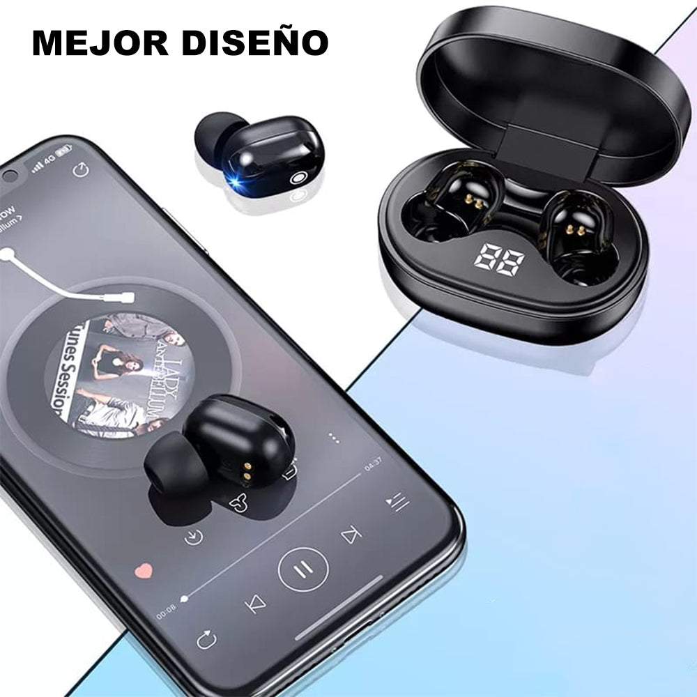 Audífonos Inalámbrico Bluetooth TWS E6S Mejorado Plus Música AU240008 Negro