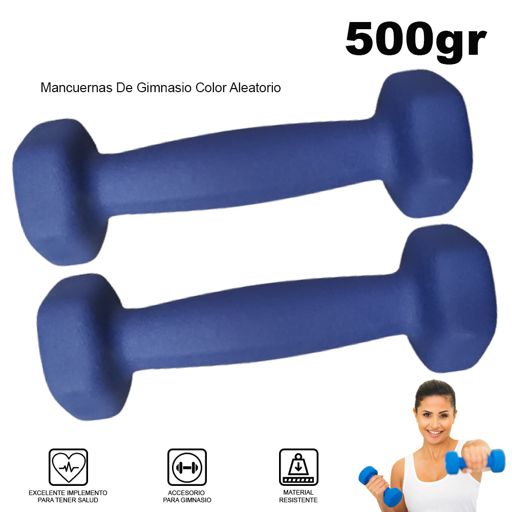 2 Mancuernas de Gimnasio Color Aleatorio 0.5kg