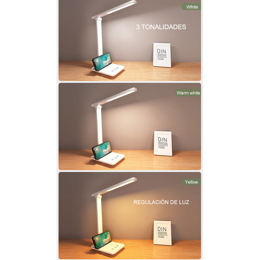 Lampara de Escritorio USB Touch Minimalista Sofisticada Escritorio Celular Blanco