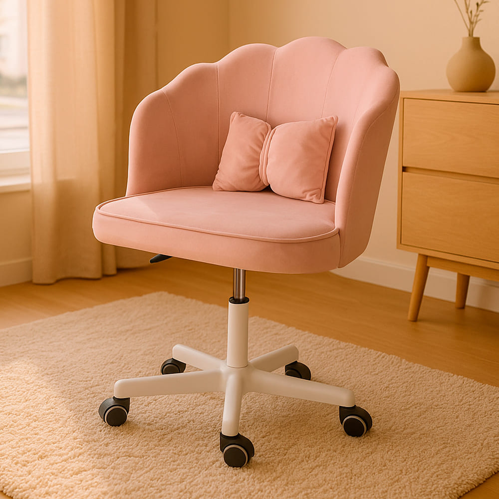 Silla Giratoria de Escritorio Oficina Q1 Rosada Buckingham