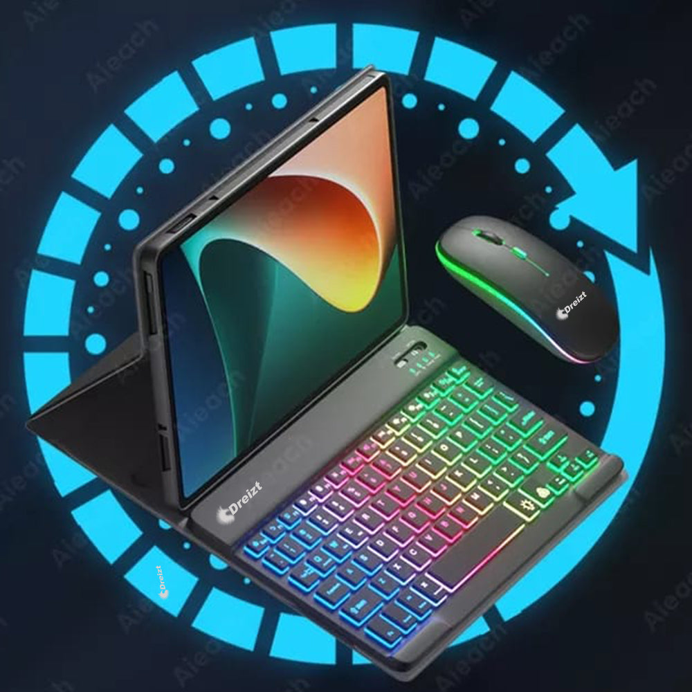 Kit Teclado y Mouse Luces RGB Inalámbrico Bluetooth Multidispositivo GR270027 Negro