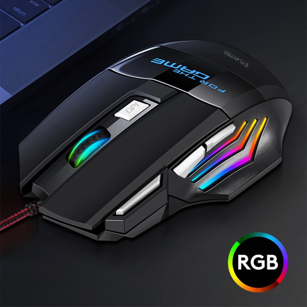 Mouse Gamer Playpro Usb Optico Retroiluminado GR270031 RGB 3200dpi Negro