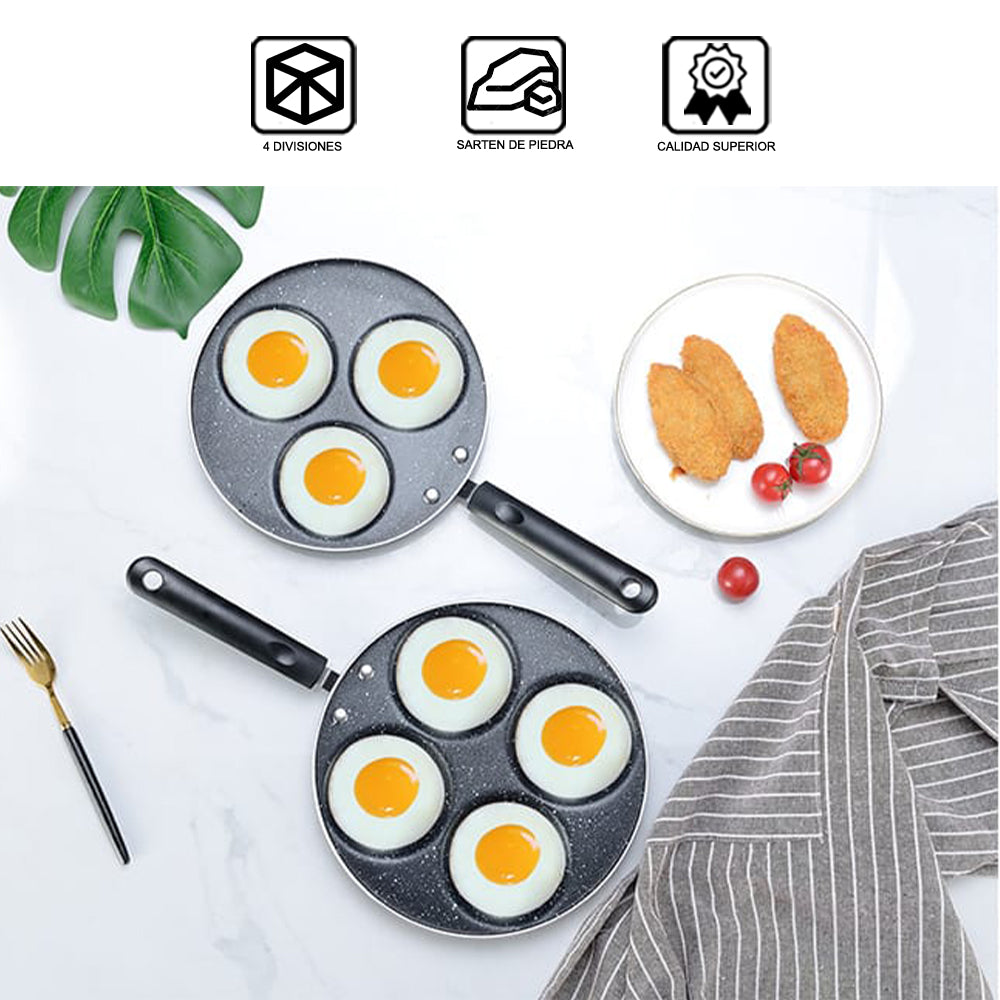 Sarten Minimalista Eco Friendly de 4 Divisiones Antiadherentes