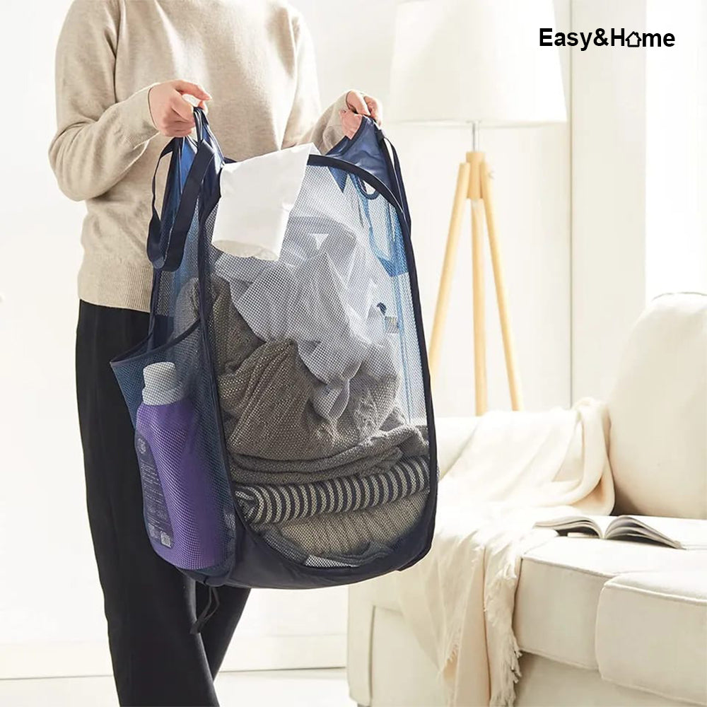Canasto Cesta Plegable de Malla con Asas para Ropa EasyHome