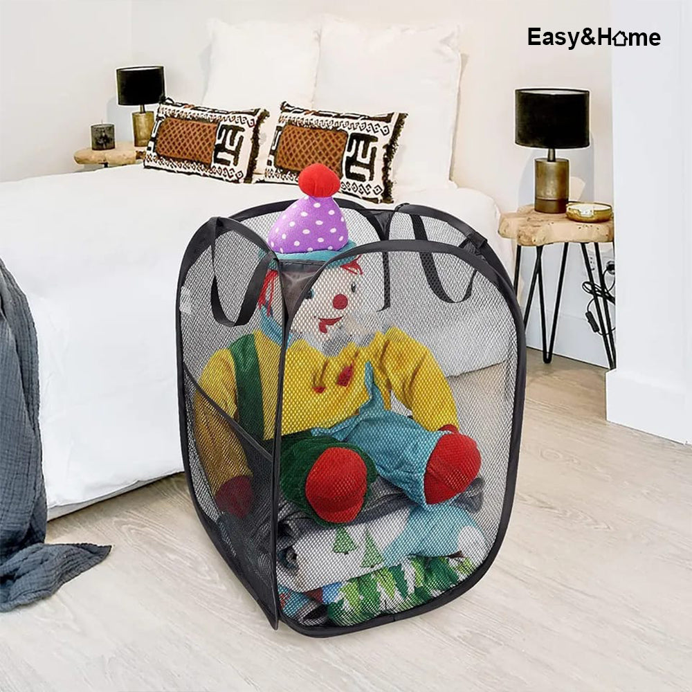 Canasto Cesta Plegable de Malla con Asas para Ropa EasyHome