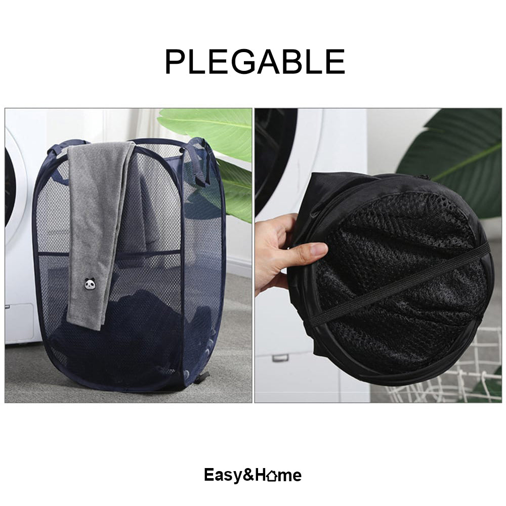 Canasto Cesta Plegable de Malla con Asas para Ropa EasyHome