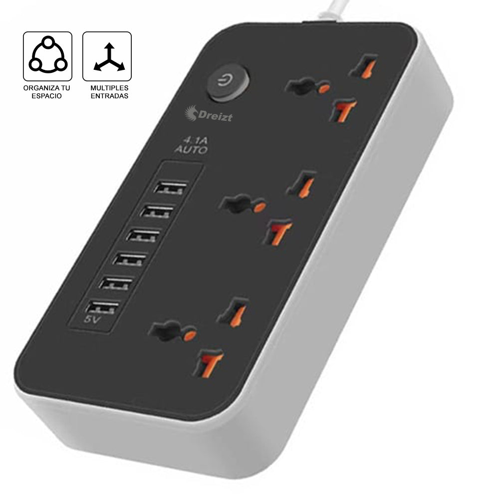 Extensión de Enchufe 6 USB 3 PowerSocket Universal HYC280046 Dreizt