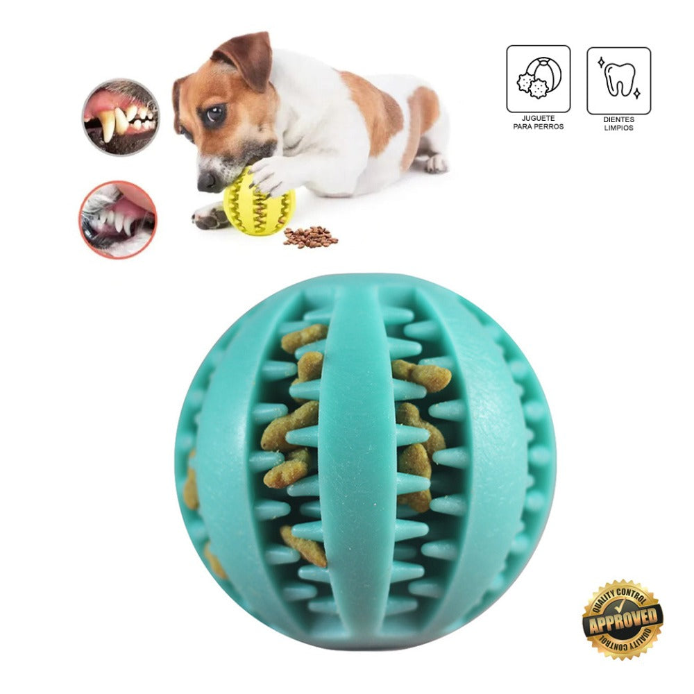 Pelota Interactiva Antiestrés Limpia Dientes para Perros MOS310026 Azul