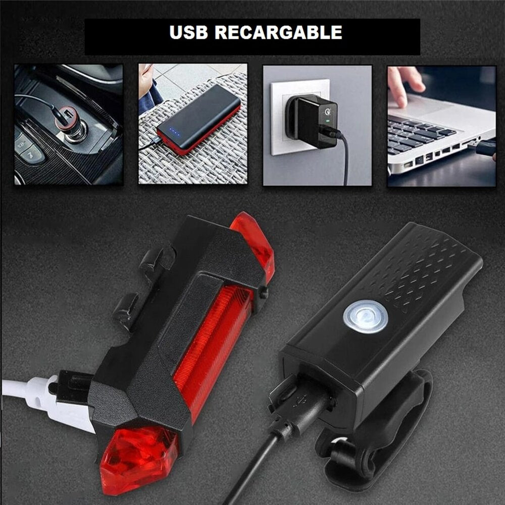 Luces Para Bicicleta Faro Delantero y Trasero Recargable