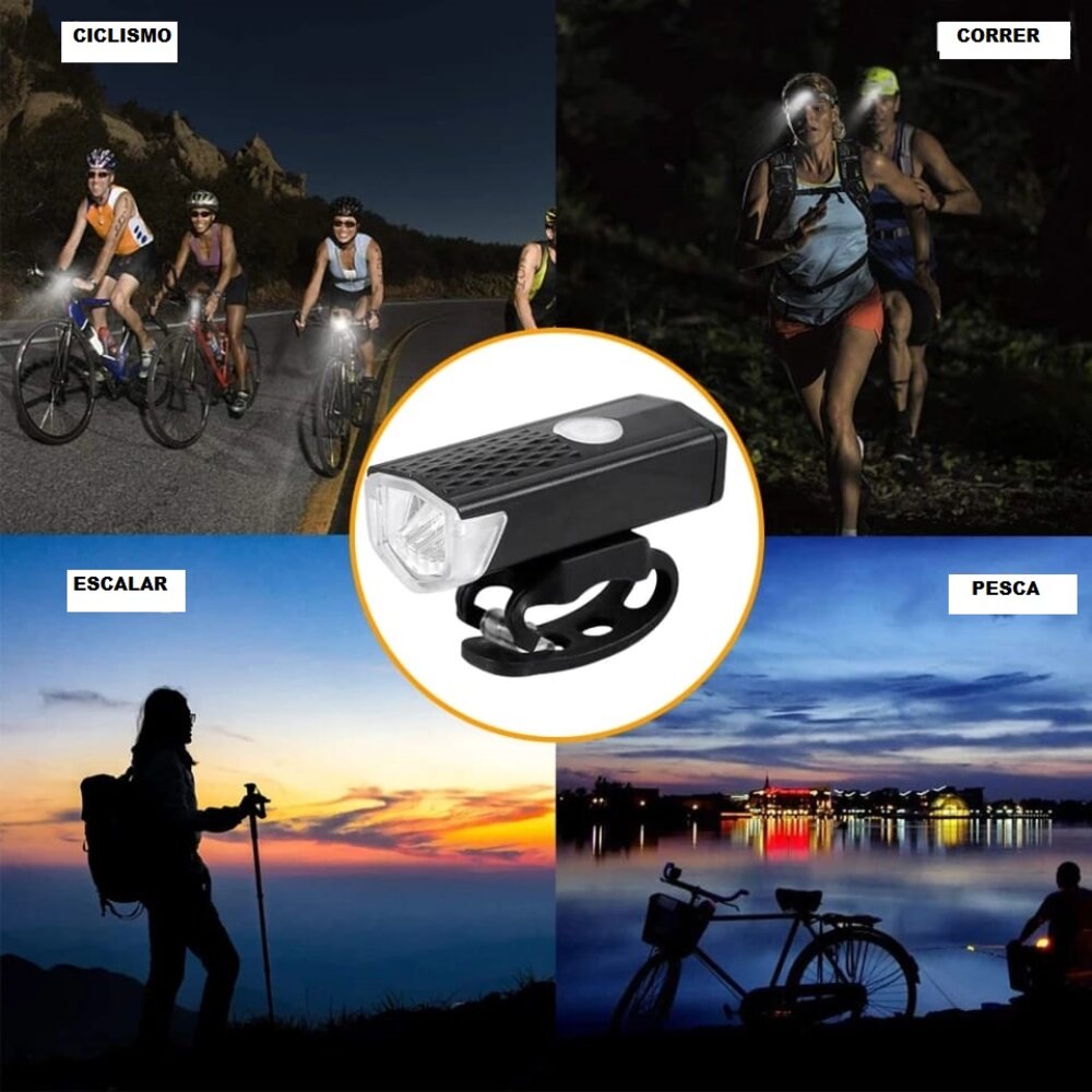 Luces Para Bicicleta Faro Delantero y Trasero Recargable