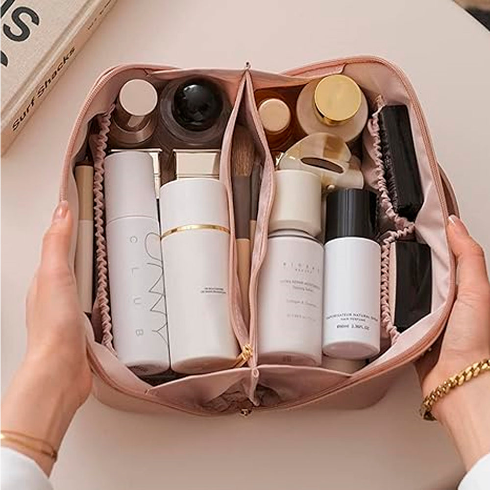 Neceser Organizador Estuche de Maquillaje Cosméticos PU con Asa MDA290044 Negro