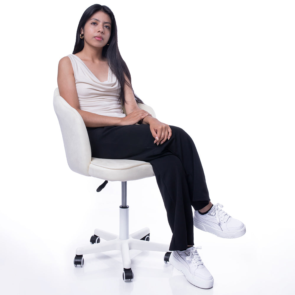 Silla Giratoria de Escritorio Oficina Tocador Q1 Gris Claro Buckingham