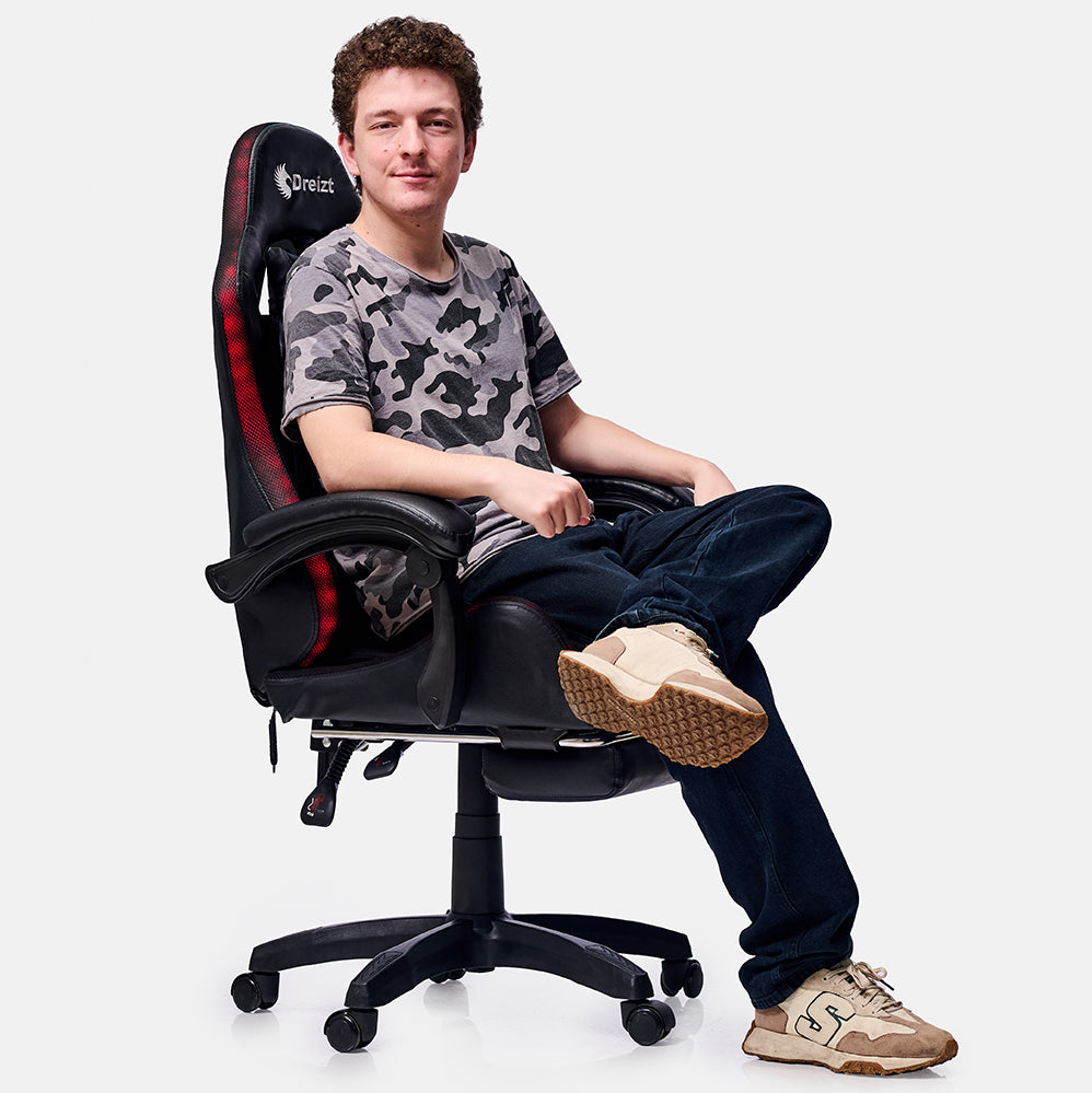 Silla Gamer Ergonómica Dreizt Shine RGB Series Rosado Luces con Posapies Reclinable