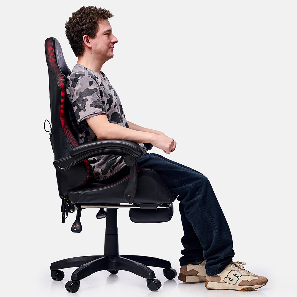 Silla Gamer Ergonómica Dreizt Shine RGB Series Blanco Luces con Posapies Reclinable