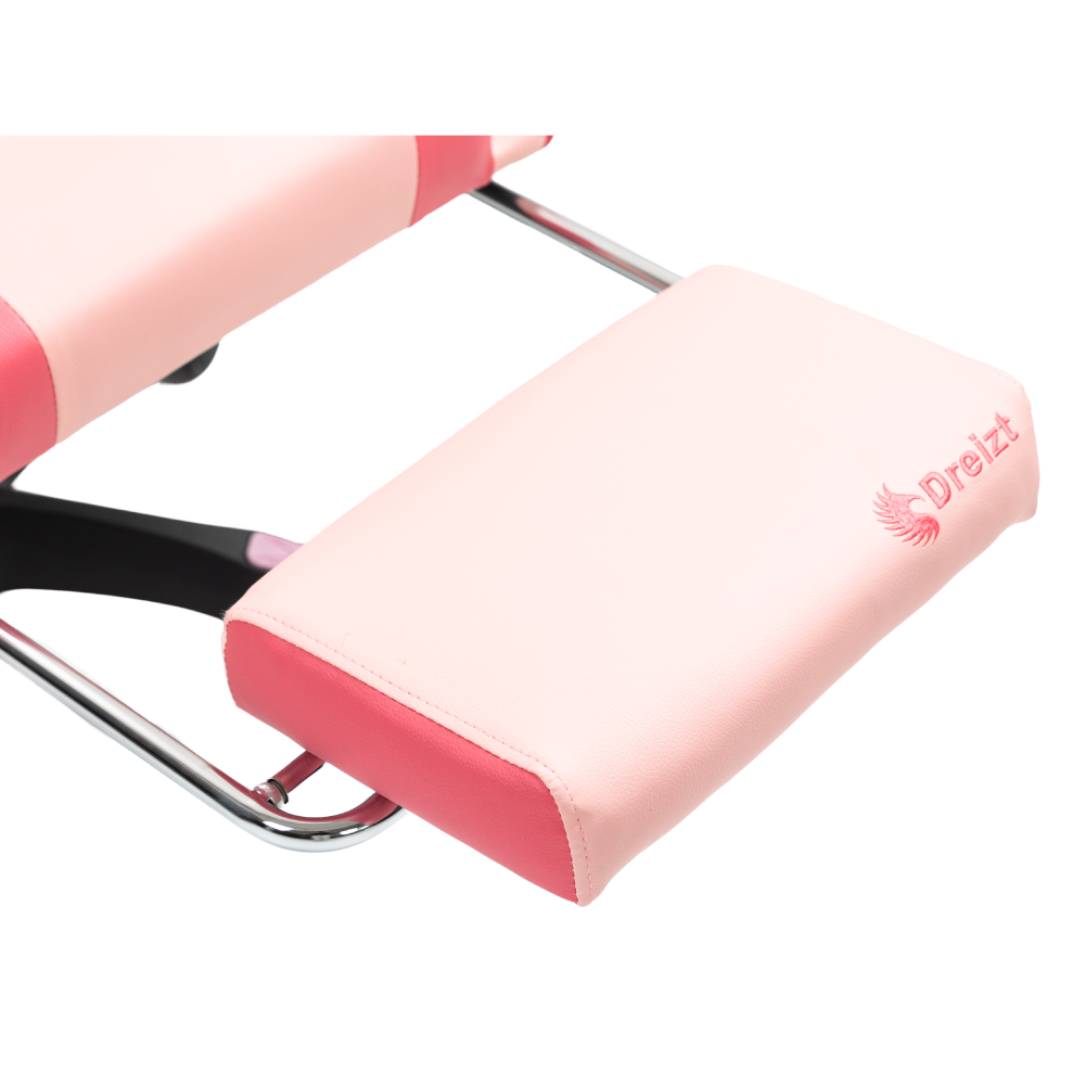 Silla Gamer Ergonómica Dreizt Shine Series Rosado Caramelo Con Posapies Reclinable