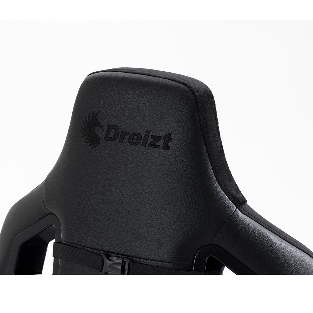 Silla Gamer Dreizt King Series Negro Premium Alta Calidad Reclinable con Posapies Gas Lift Clase 4