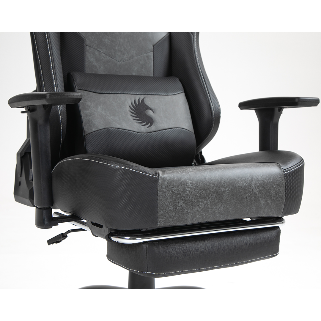 Silla Gamer Dreizt Heroes Series Negro Premium Alta Calidad Reclinable Con Posapies Gas Lift Clase 4