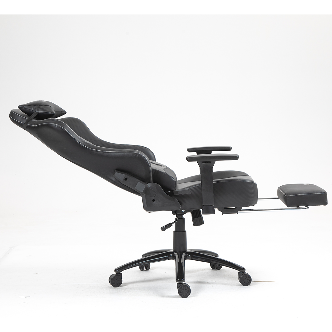 Silla Gamer Dreizt Heroes Series Negro Premium Alta Calidad Reclinable Con Posapies Gas Lift Clase 4