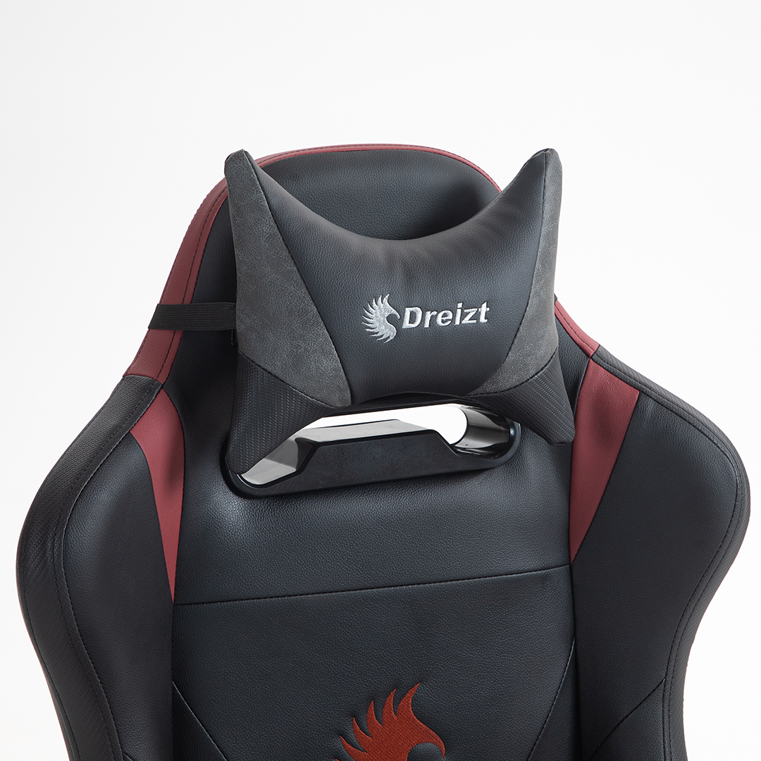 Silla Gamer Dreizt Heroes Series Rojo Dark Premium Alta Calidad Reclinable Con Posapies Gas Lift Clase 4