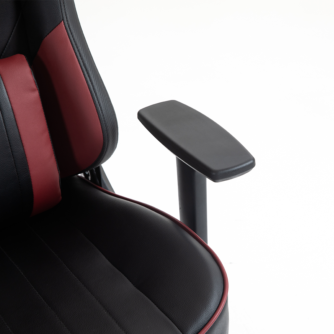 Silla Gamer Dreizt Heroes Series Rojo Dark Premium Alta Calidad Reclinable Con Posapies Gas Lift Clase 4