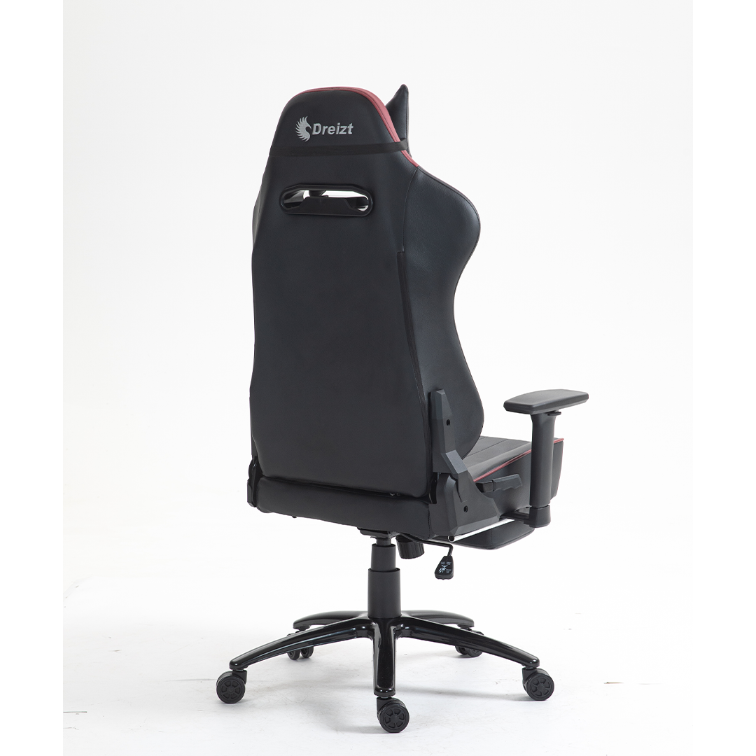 Silla Gamer Dreizt Heroes Series Rojo Dark Premium Alta Calidad Reclinable Con Posapies Gas Lift Clase 4