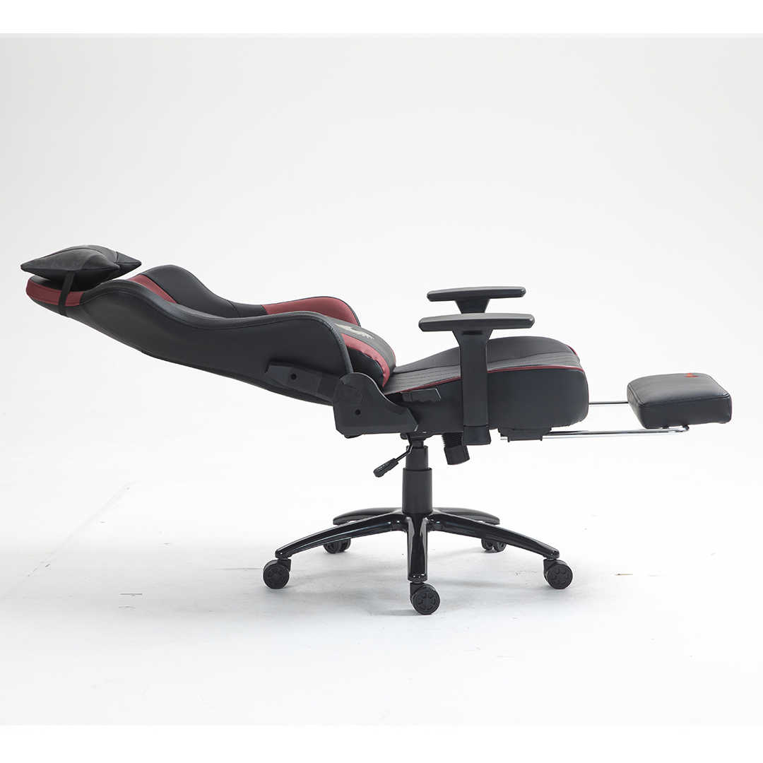 Silla Gamer Dreizt Heroes Series Rojo Dark Premium Alta Calidad Reclinable Con Posapies Gas Lift Clase 4