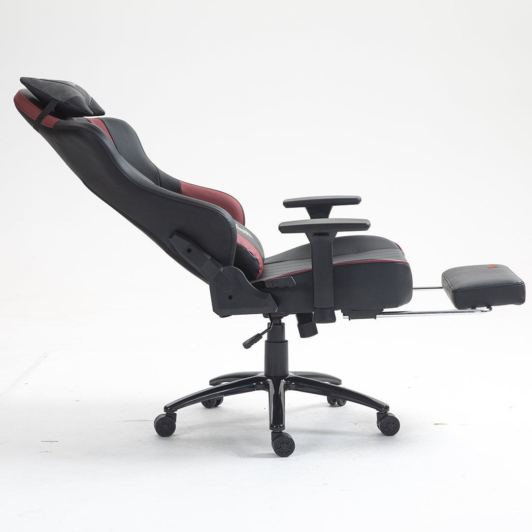 Silla Gamer Dreizt Heroes Series Rojo Dark Premium Alta Calidad Reclinable Con Posapies Gas Lift Clase 4