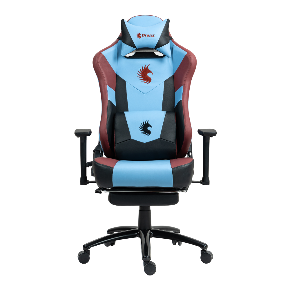 Silla Gamer Dreizt Heroes Series Azul Claro Premium Alta Calidad
