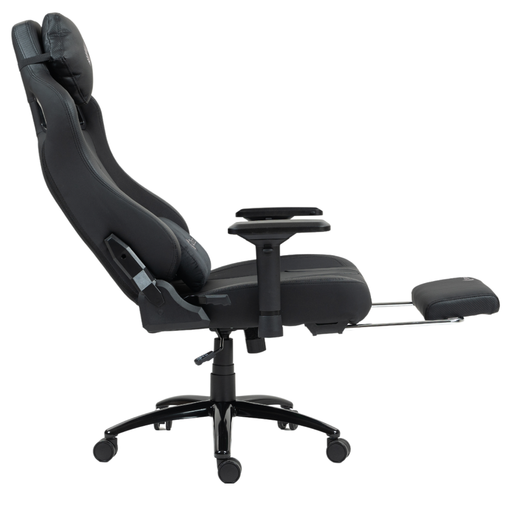 Silla Gamer Dreizt Thunder Series Negro Premium Con Posapies Clase 4