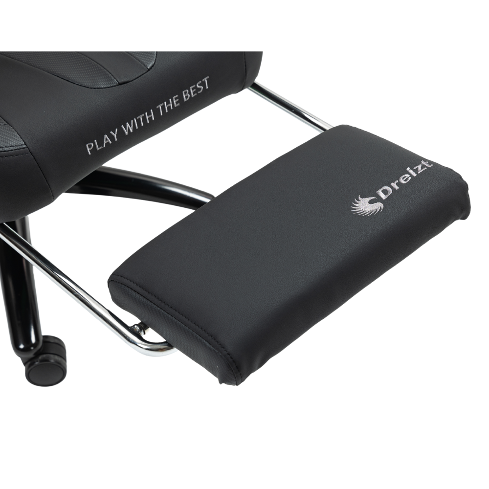 Silla Gamer Dreizt Thunder Series Negro Premium Con Posapies Clase 4