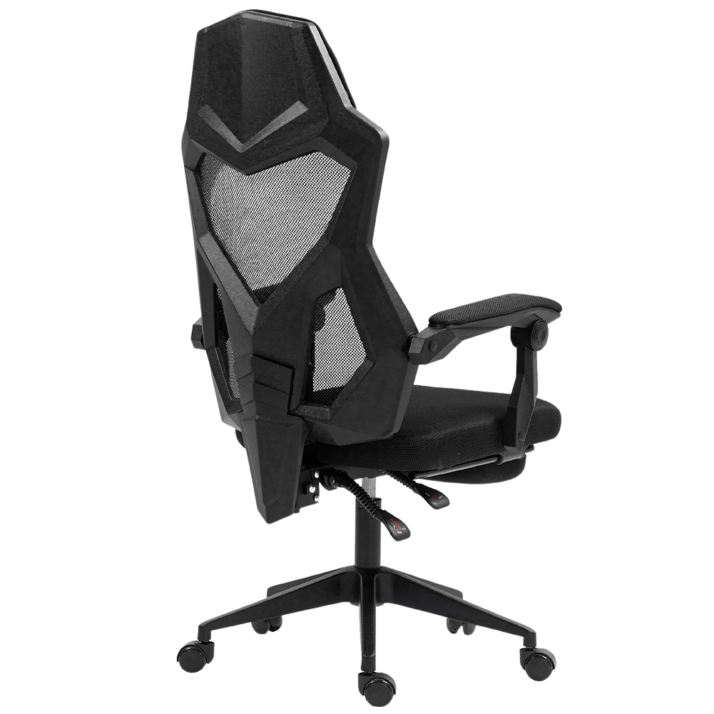 Silla Gamer Ergonómica Dreizt Mesh XL Negro Con Posapies Reclinable