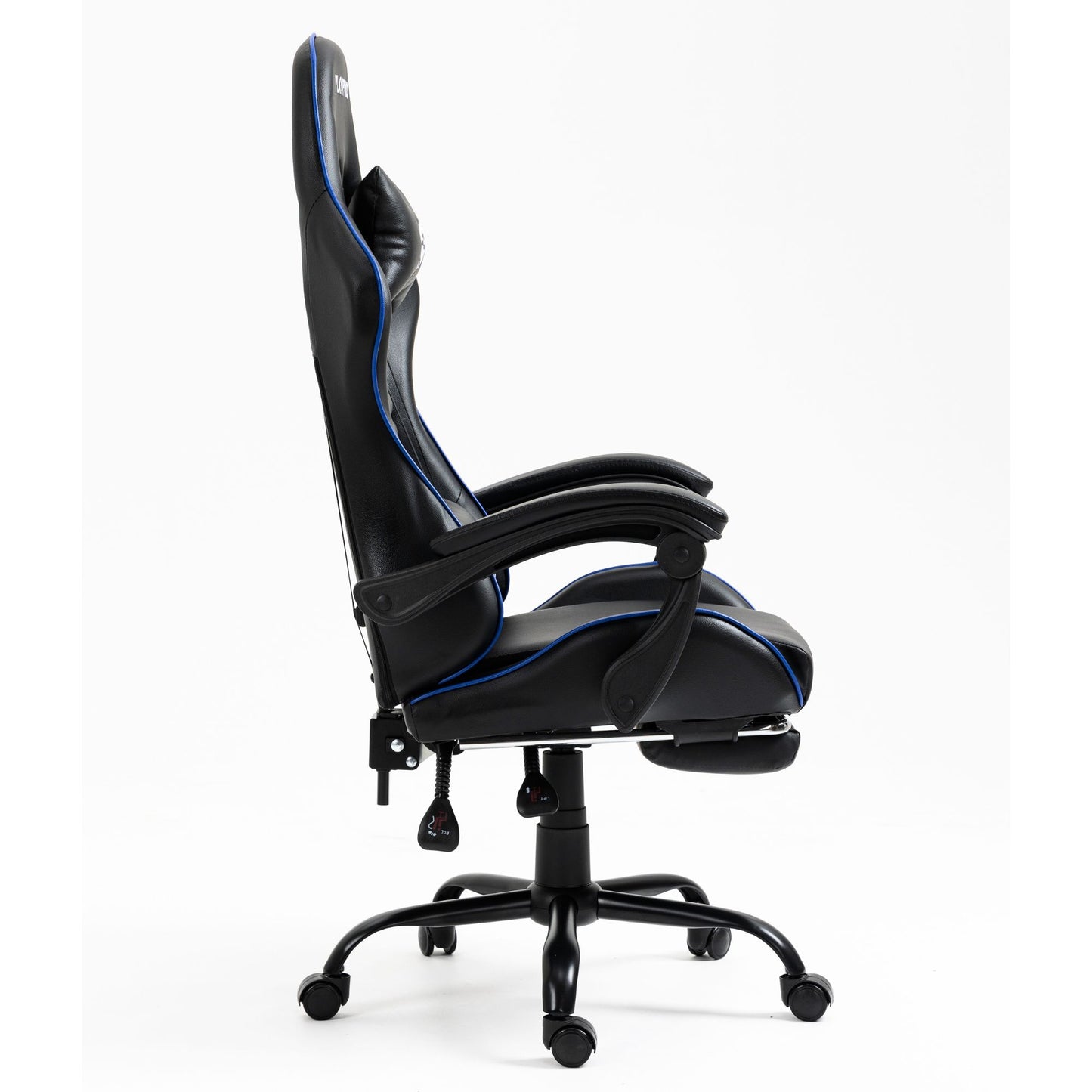 Silla Gamer Con Masajeador Lumbar Playpro X1 Azul Base de Metal