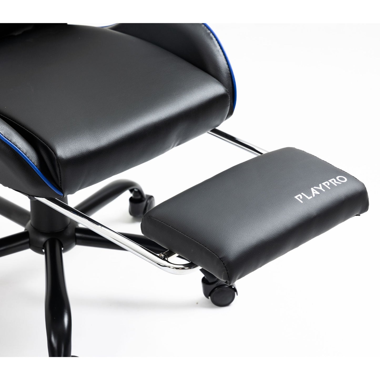 Silla Gamer Con Masajeador Lumbar Playpro X1 Azul Base de Metal