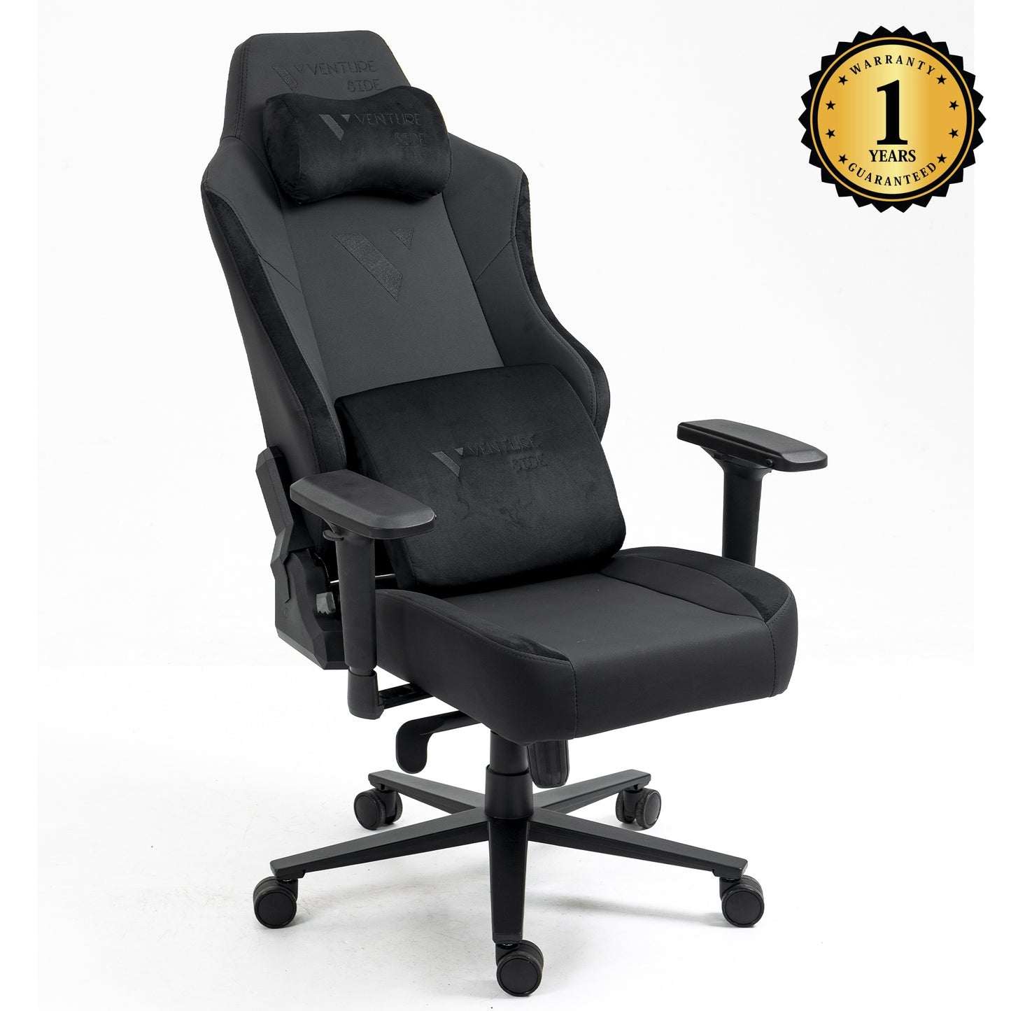 Silla Gamer Venture Side Prime Negro Cuero Almohadilla Inteligente Magnetica Reclinable