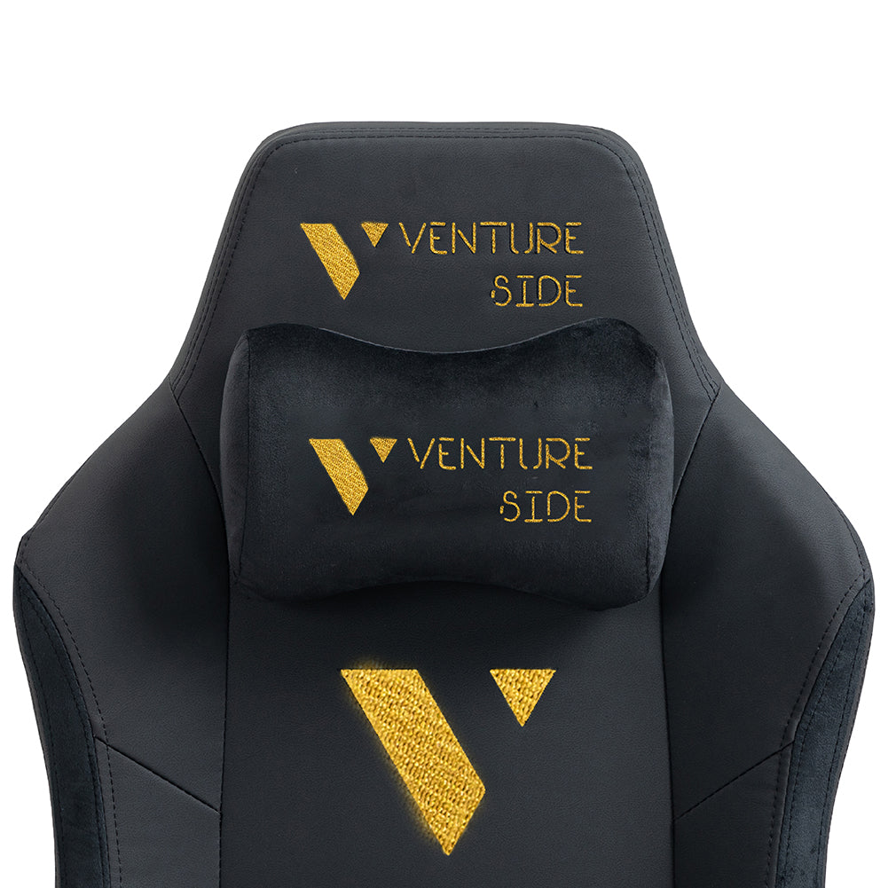 Silla Gamer Venture Side Prime Oro Cuero Almohadilla Inteligente Magnetica Reclinable