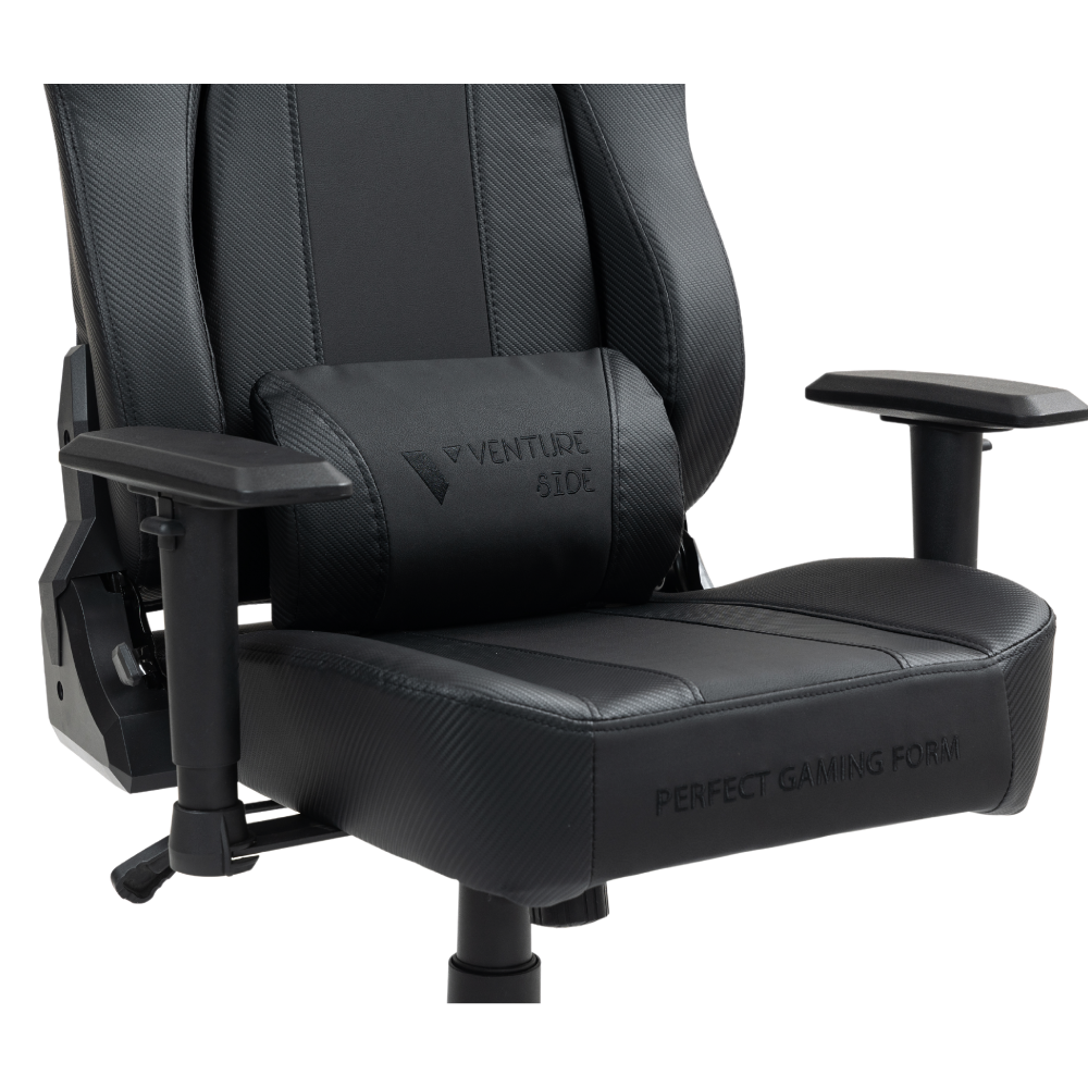Silla Gamer Venture Side Elite Negro Premium Con Posapies Clase 4