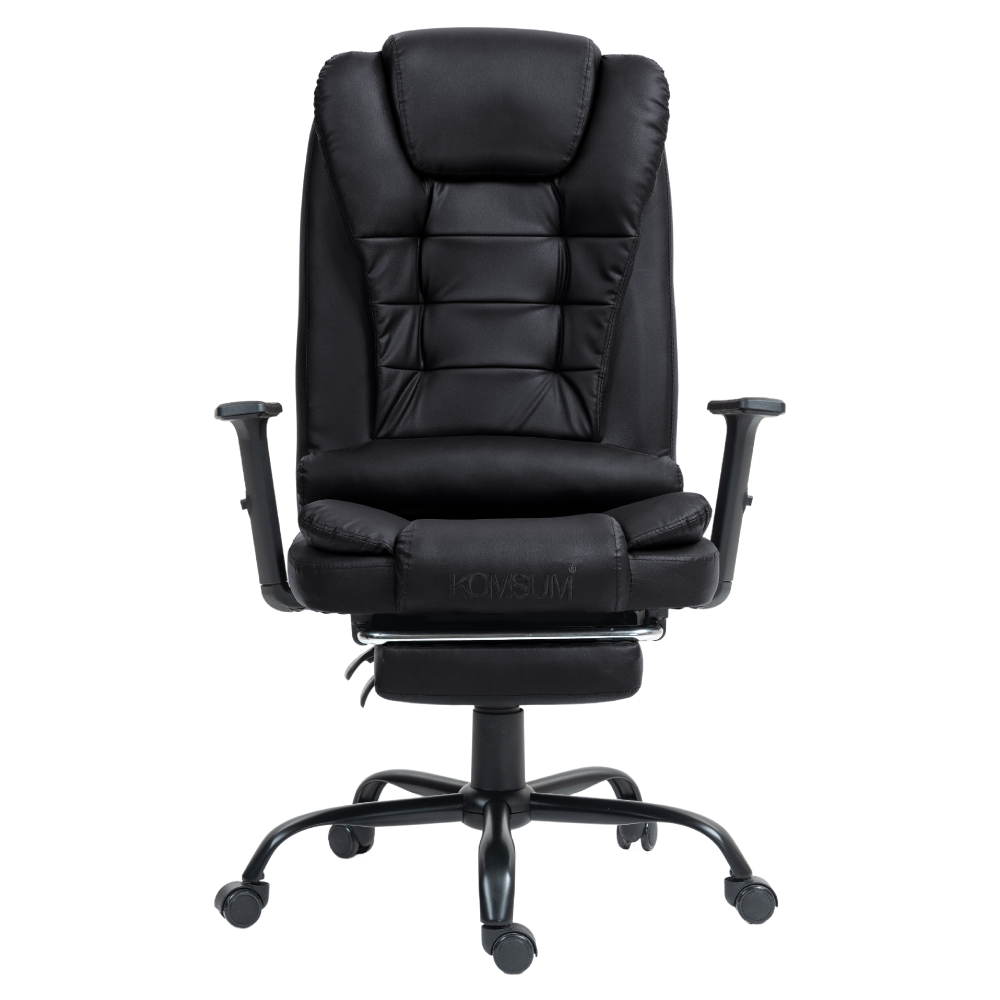 Silla Ergonomica de Oficina Gerencial Base de Acero Roma Komsum Negro