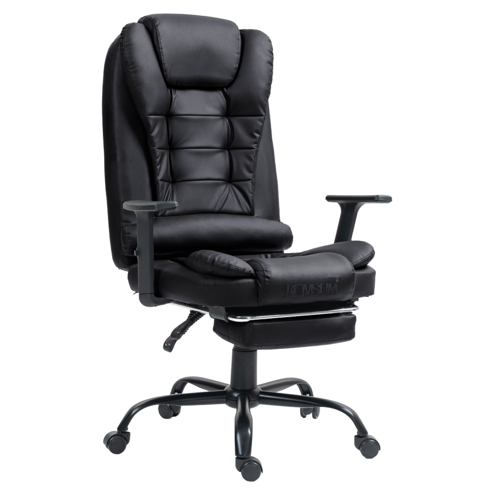 Silla Ergonomica de Oficina Gerencial Base de Acero Roma Komsum Negro