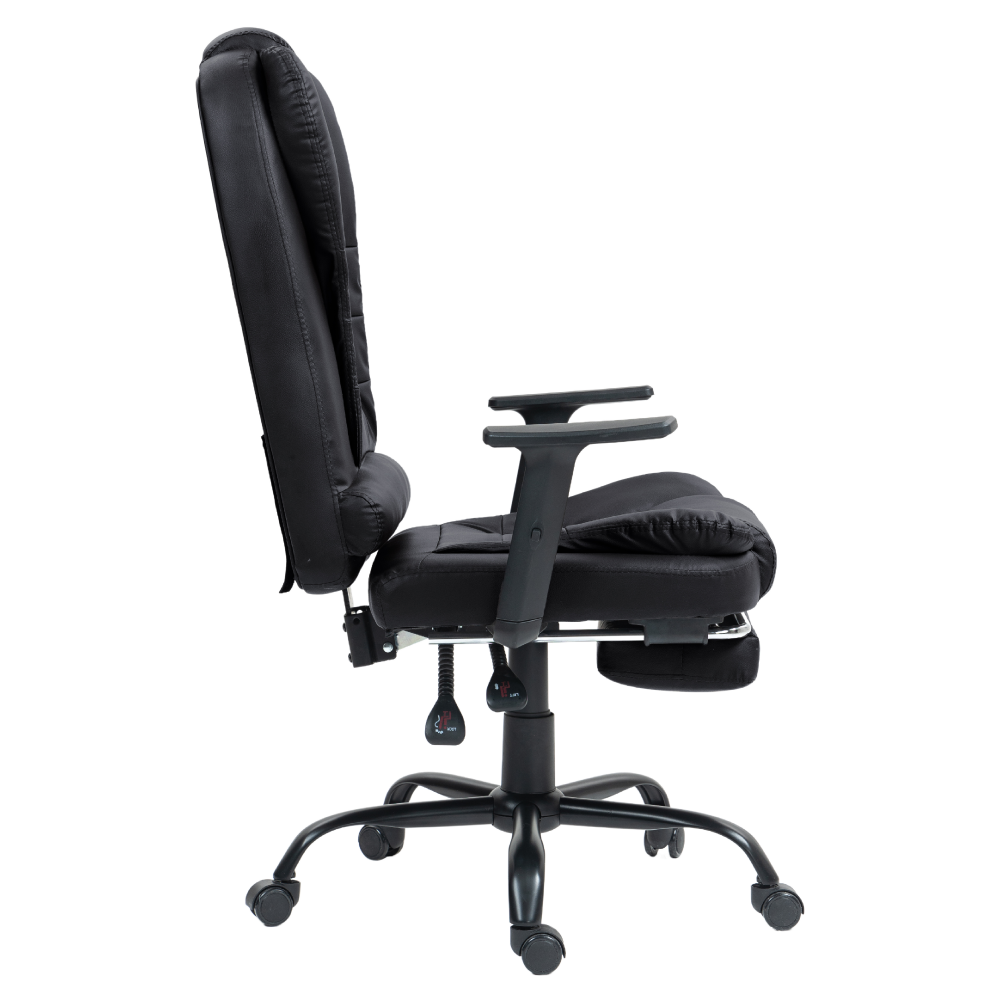 Silla Ergonomica de Oficina Gerencial Base de Acero Roma Komsum Negro