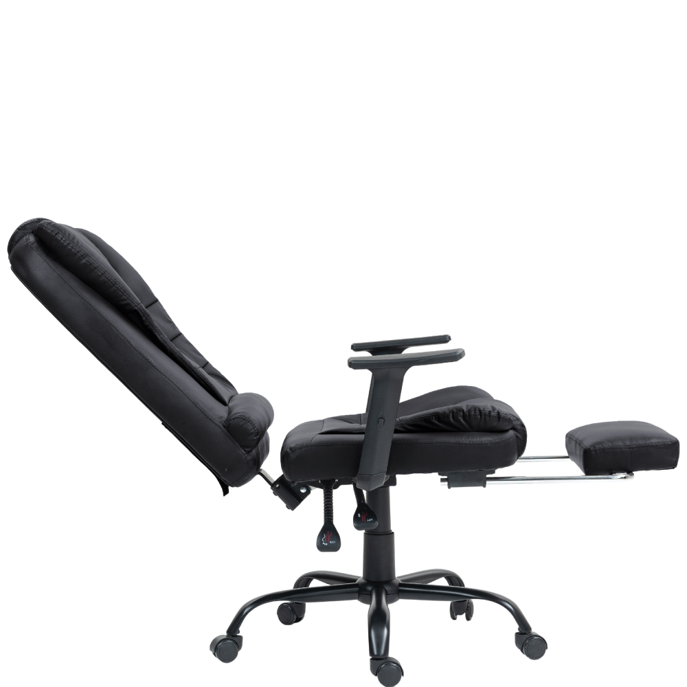 Silla Ergonomica de Oficina Gerencial Base de Acero Roma Komsum Negro