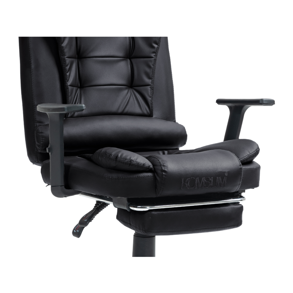 Silla Ergonomica de Oficina Gerencial Base de Acero Roma Komsum Negro