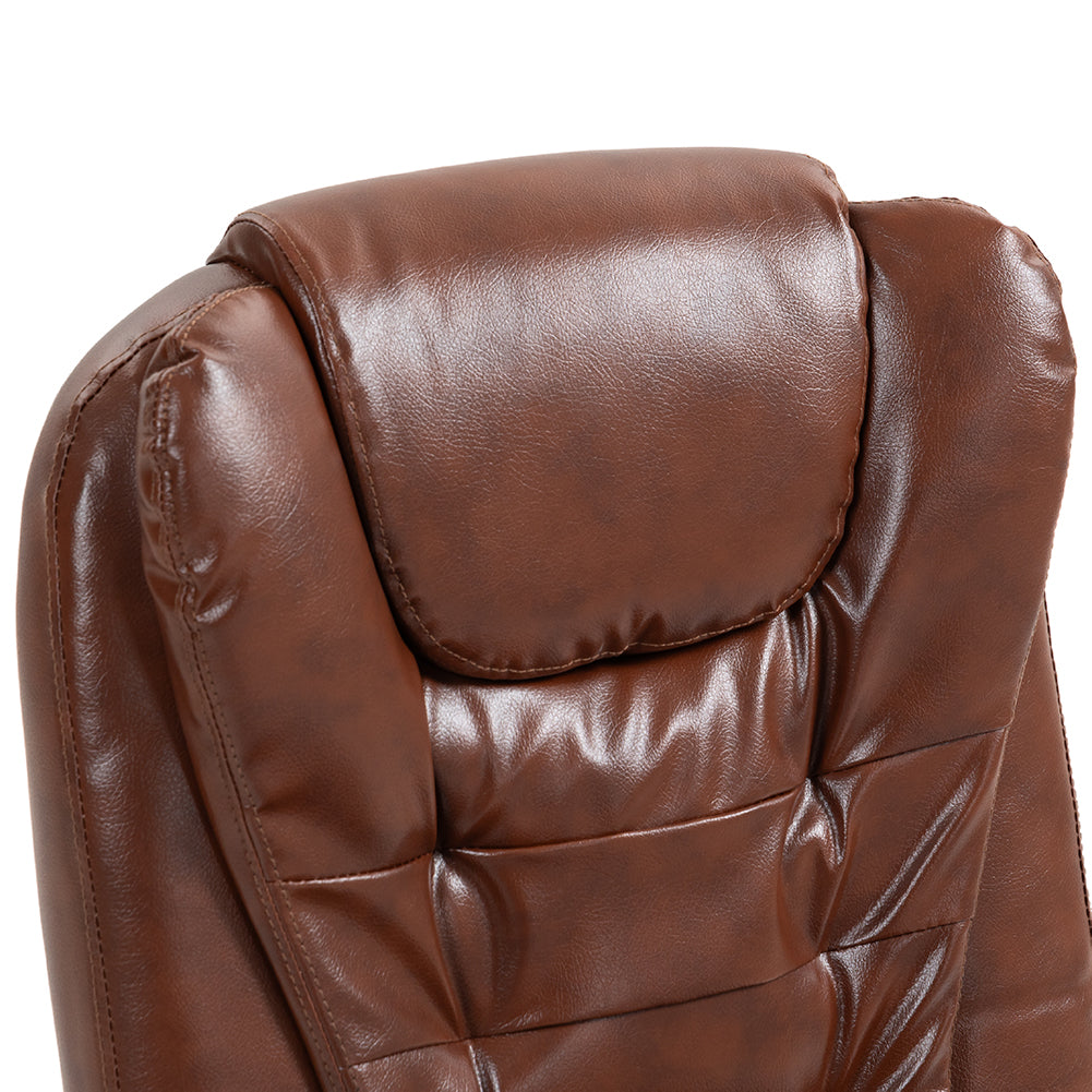 Silla Ergonomica Oficina Gerencial Base de Acero Roma Komsum Marrón Claro