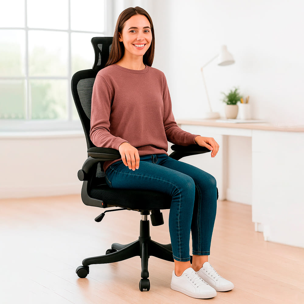 Silla Ergonomica de Oficina Gerencial Komsum Turin Negro